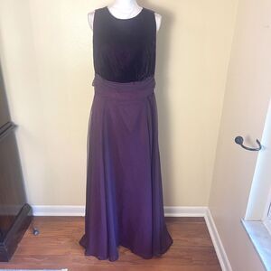 VTG 1960s ILGWU Velvet Chiffon Formal Dress Purple 10/12 Whimsigoth Dark Fairy